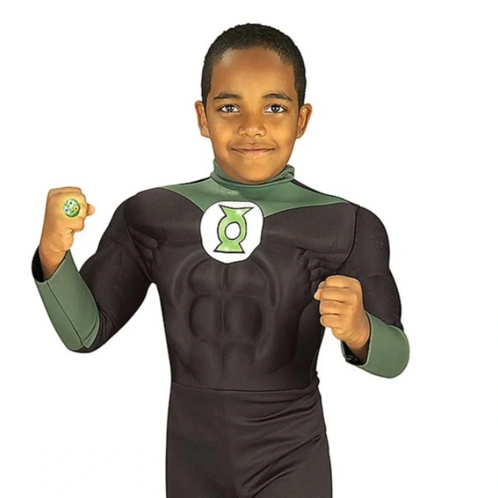 Rubie’s Green Lantern Black Muscle Chest Dress Up Set Costume Size Toddler 2T